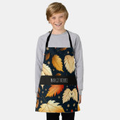 Herbstfallendes Blätter Orange Retro Muster Schürze (Getragen)