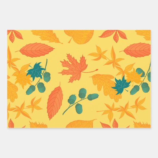 Herbstfallendes Blätter Wasserfarbmuster (Vorderseite 3)