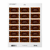 Herbstfallendes Glitterie Blätter Rustikales Glam Adressaufkleber (Vorne)