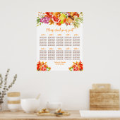 Herbstfallernte Ernte 10 Tische Sitzplan Poster (Küche)