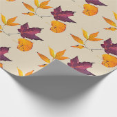 Herbstfallfarbene Blätter Geschenkpapier (Ecke)