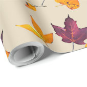 Herbstfallfarbene Blätter Geschenkpapier (Rolleneckpunkt)