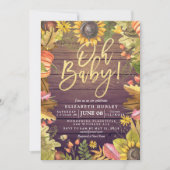 Herbstfallkarte Blätter Pumpkin Baby Duschkarten Einladung (Vorderseite)