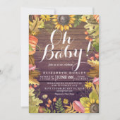 Herbstfallkarte Blätter Pumpkin Baby Duschkarten Einladung (Vorderseite)
