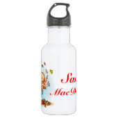 Herbstfallmädchen spielt mit Blätter-Drink-Flasche Trinkflasche (Vorderseite)