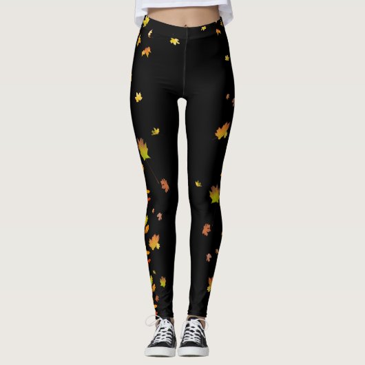 Herbstfallmapier Blätter LEGGINGS (Vorderseite)
