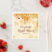 Herbstfallmaple-Blätter Hochzeitsszenario-Brautpar Serviette (Beispiel)