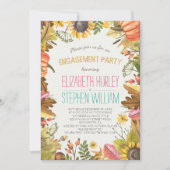 Herbstfallmaple-Blätter Pumpkin-Engagement-Partei Einladung (Vorderseite)