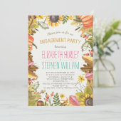 Herbstfallmaple-Blätter Pumpkin-Engagement-Partei Einladung (Stehend Vorderseite)