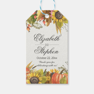 Herbstfallmaple-Blätter Pumpkin Hochzeit Vielen Da Geschenkanhänger