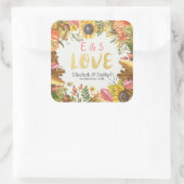 Herbstfallmaple-Blätter Pumpkin Hochzeit Vielen Da Quadratischer Aufkleber (Tasche)