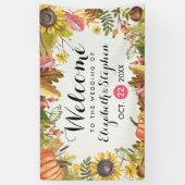 Herbstfallmaple-Blätter Pumpkin Hochzeit Willkomme Banner (Vertikal)