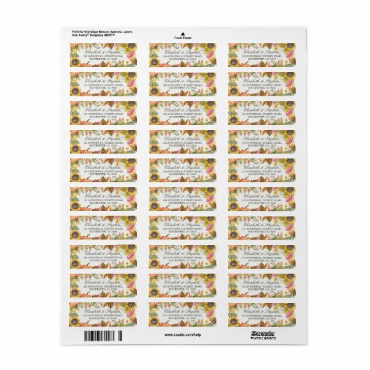 Herbstfallmaple-Blätter Pumpkin-Hochzeitsadresse (Vorne)