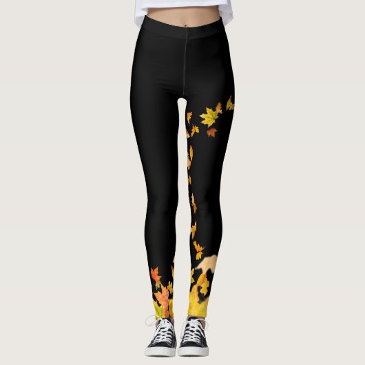 Herbstfallmapsel Blätter Mädchen LEGGINGS (Vorderseite)