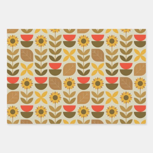 Herbstfallmuster Geschenkpapier Set (Vorderseite)