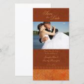 Herbstfallorange Vintag elegant Save the Date (Vorne/Hinten)
