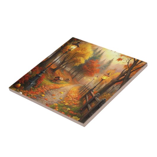 Herbstfallszene Fliese (Seite)