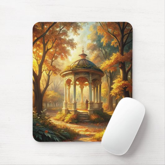 Herbstfallszene mit Gazebo Mousepad (Mit Mouse)