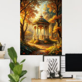 Herbstfallszene mit Gazebo Poster (Heimbüro)