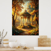 Herbstfallszene mit Gazebo Poster (Küche)