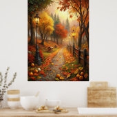 Herbstfallszene Poster (Küche)