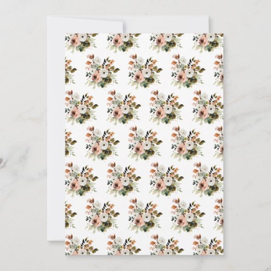 Herbstfällt Blush Pink Blume und Foliage Hochzeit Einladung (Rückseite)