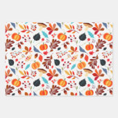 Herbstfällt Folikin Pumpkin Halloween Thema Geschenkpapier Set (Vorderseite)