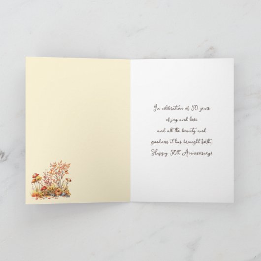 Herbstfällt Jahrgang 50. Goldenes Jubiläum Karte (Innenseite)