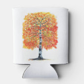 Herbstfällt Orange Blätter Wasserfarbenhochzeit Dosenkühler (Rückseite)