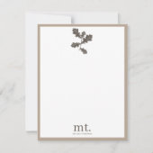 Herbstfalltaupe Kariert Modernes Foliongramm Mitteilungskarte (Vorderseite)