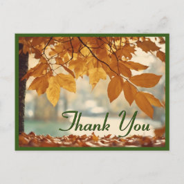 Herbstfalltreue Landschaft Danke Postcard Postkarte