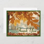 Herbstfalltreue Landschaft Danke Postcard Postkarte (Vorne/Hinten)