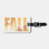 Herbstfalltypografie-Design mit Blätter Gepäckanhänger (Vorderseite horizontal)