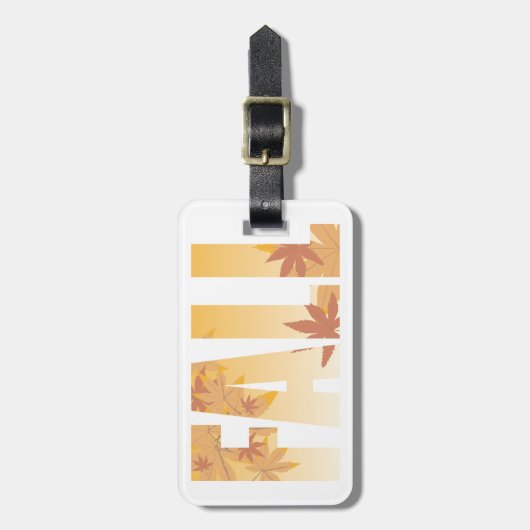 Herbstfalltypografie-Design mit Blätter Gepäckanhänger (Vorderseite vertikal)