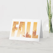 Herbstfalltypografie-Design mit Blätter Karte (Vorderseite)