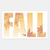Herbstfalltypografie-Design mit Blätter Rechteckiger Aufkleber (Vorderseite)