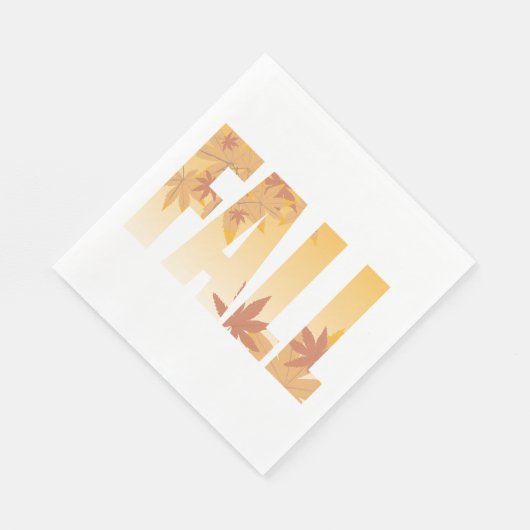 Herbstfalltypografie-Design mit Blätter Serviette (Ecke)