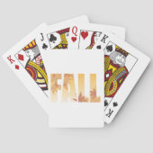Herbstfalltypografie-Design mit Blätter Spielkarten (Rückseite)