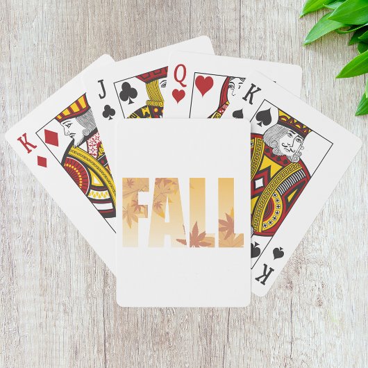 Herbstfalltypografie-Design mit Blätter Spielkarten