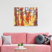 Herbstfallwald Fotokunst drucken Leinwanddruck (Insitu (Wohnzimmer))