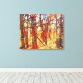 Herbstfallwald Fotokunst drucken Leinwanddruck (Insitu (Holzboden))