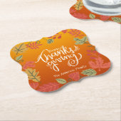 Herbstfamilie Dankbares Glückwunsch Erntedankfest Untersetzer (angewinkelt)