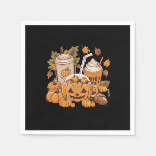 Herbstfamilie Halloween Erntedankfest Süße Herbst Serviette