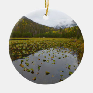 Herbstfarbe am Cub Lake Keramik Ornament