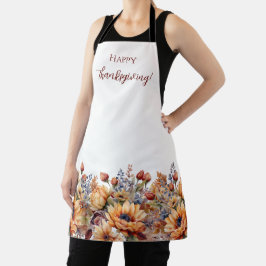 Herbstfarbe Blume - weiß gefärbt Schürze