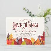 Herbstfarbe | Dankeschön Erntedank Dinner Einladung (Stehend Vorderseite)