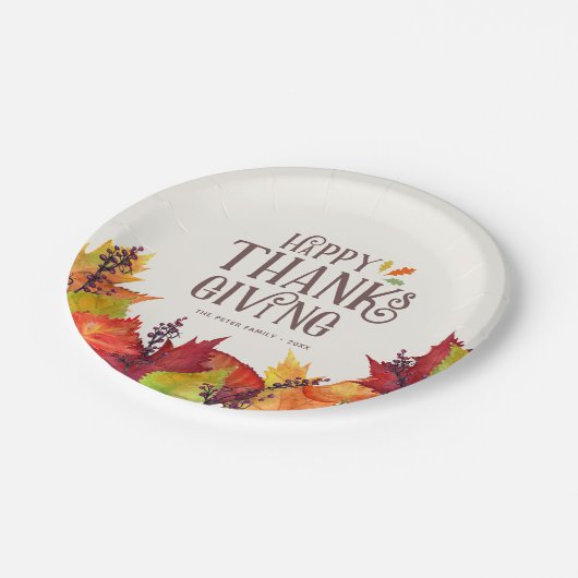 Herbstfarbe | Erntedank  Pappteller (Schrägansicht)