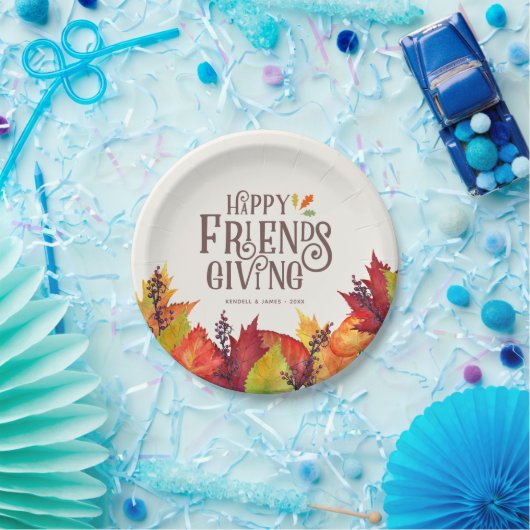 Herbstfarbe | Friendsgiving Paper Plate Pappteller (Party)