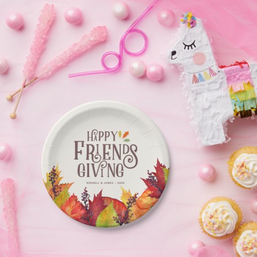 Herbstfarbe | Friendsgiving Paper Plate Pappteller (Party)