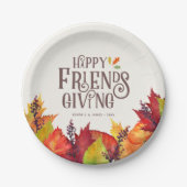 Herbstfarbe | Friendsgiving Paper Plate Pappteller (Vorderseite)